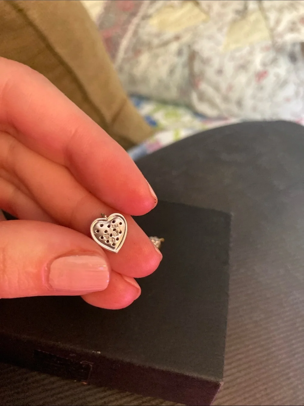 2 diamond yellow gold heart charms ( as is)